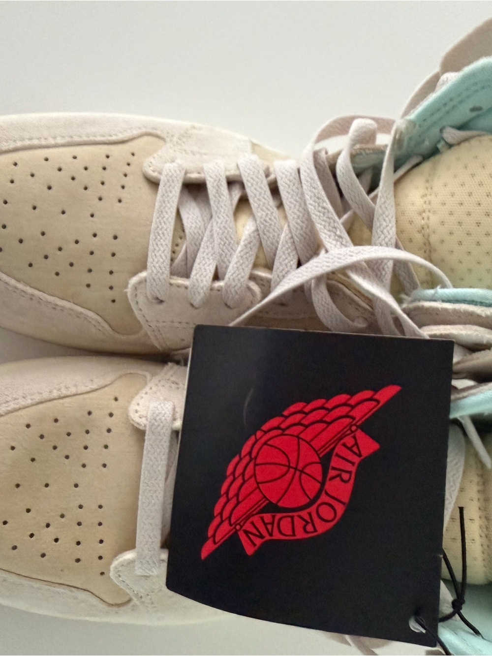 Jordan Kids Beige Sneakers with Mint Accent